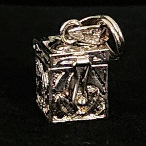 Vintage Sterling Silver Articulated Prayer Poison, Pill Box Locket Pendant Charm